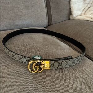 Gucci Black and Gold Women's Belt